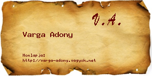 Varga Adony névjegykártya